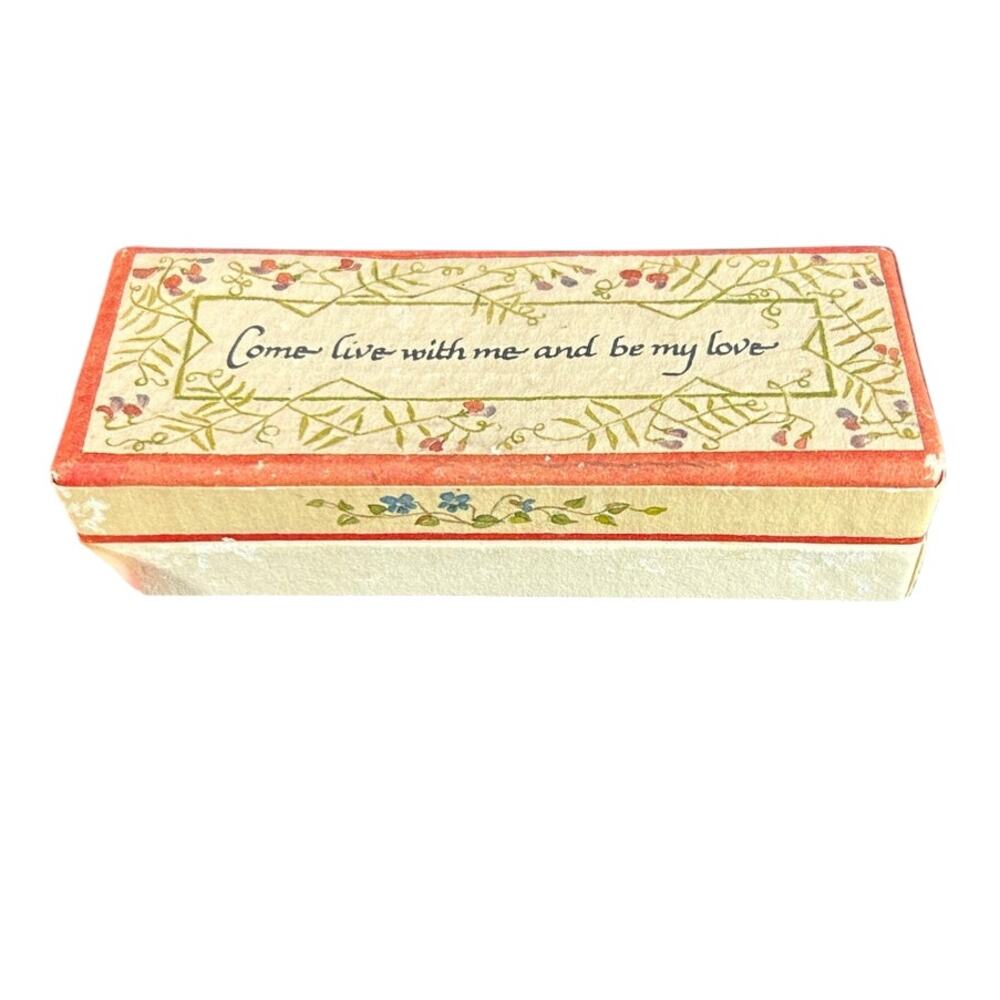 Mini Rectangular box with lid- for your love- quote- 5" 80s some wear floral